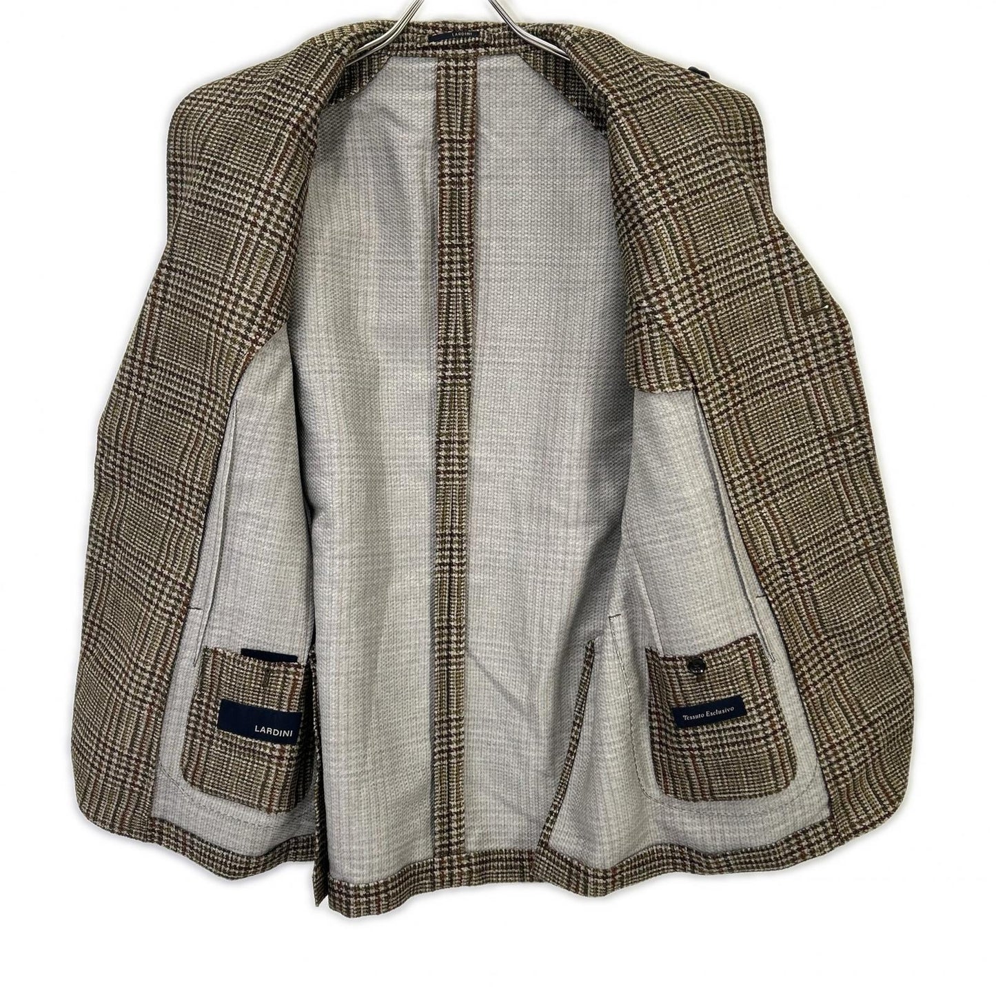 LARDINI Wool Nylon Boutonniere 3B Jacket Khaki Size 52
