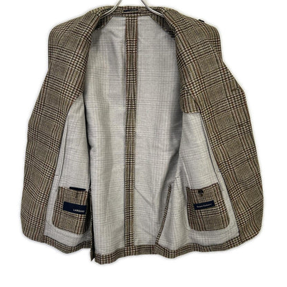 LARDINI Wool Nylon Boutonniere 3B Jacket Khaki Size 52