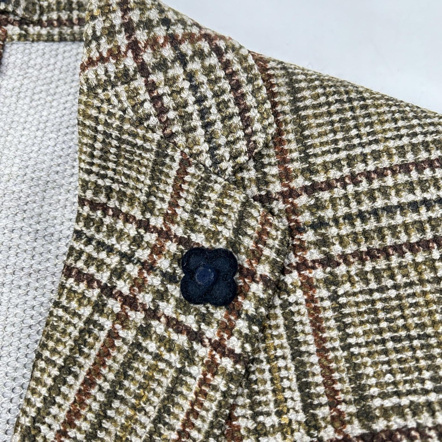 LARDINI Wool Nylon Boutonniere 3B Jacket Khaki Size 52