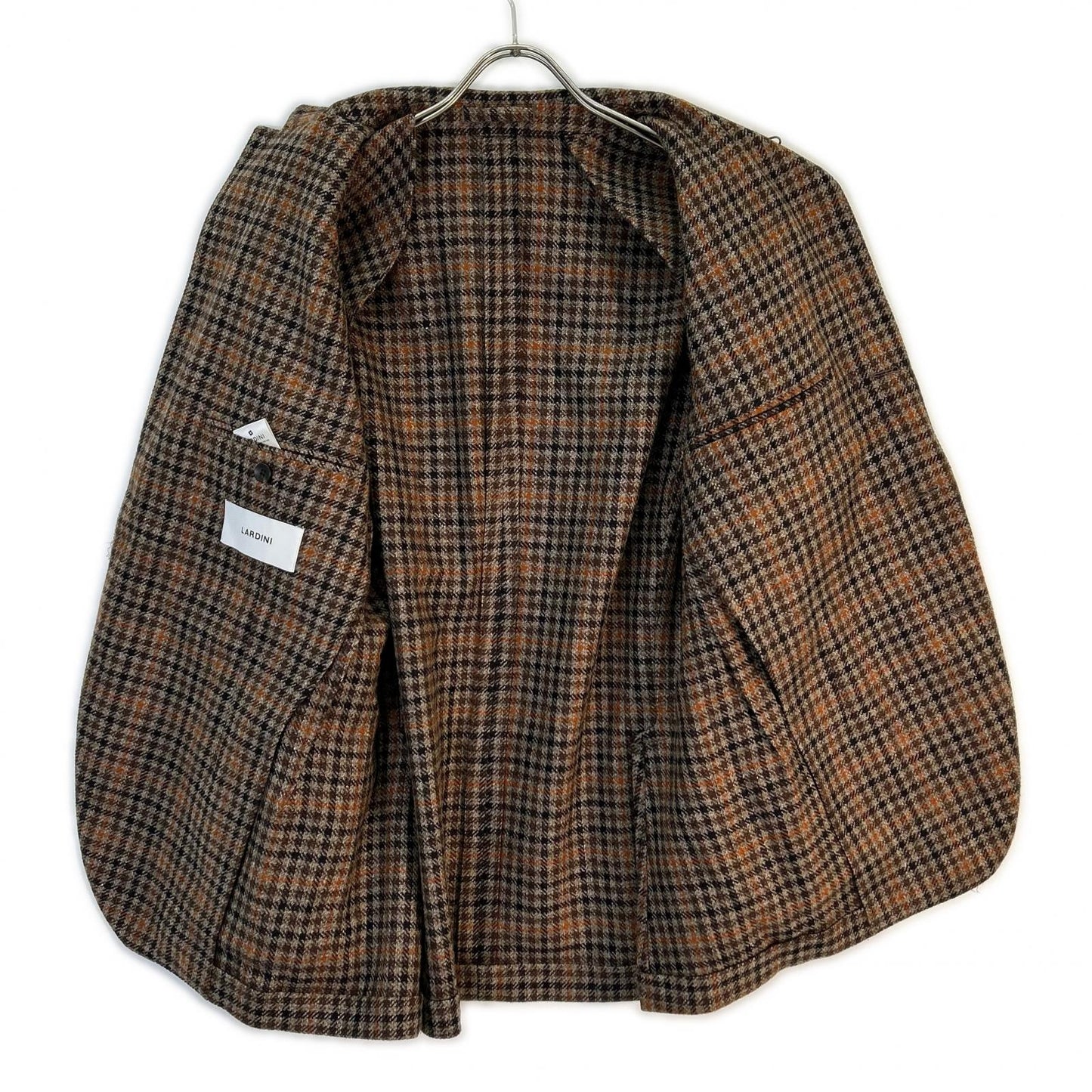 LARDINI Adv. Check Wool Cashmere 3B Jacket Brown Size 50