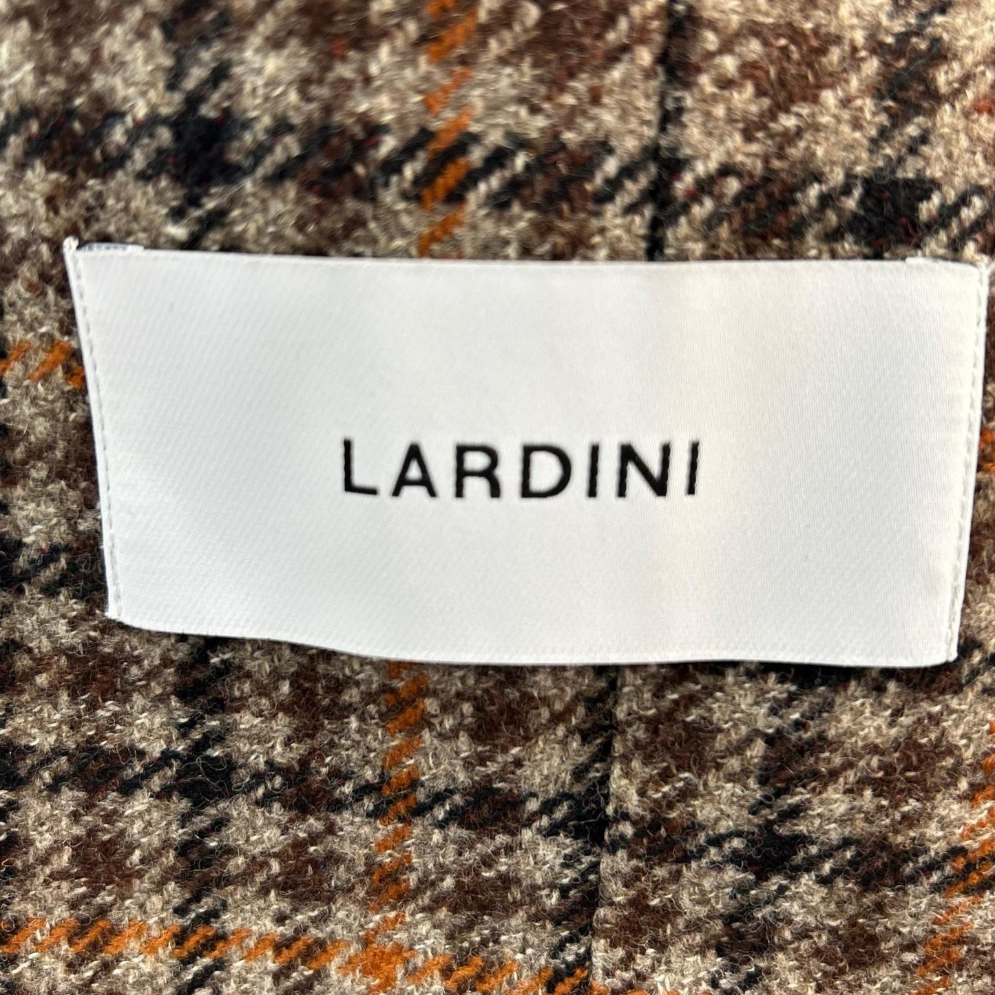 LARDINI Adv. Check Wool Cashmere 3B Jacket Brown Size 50