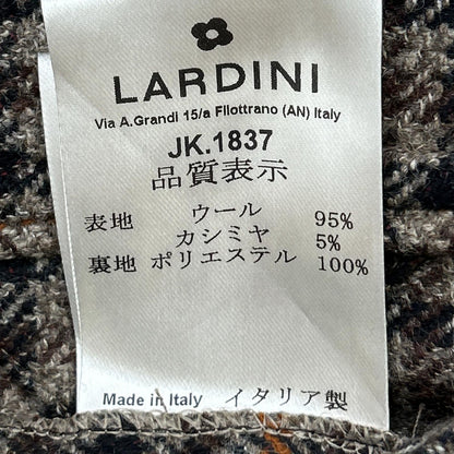 LARDINI Adv. Check Wool Cashmere 3B Jacket Brown Size 50