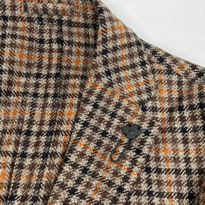 LARDINI Adv. Check Wool Cashmere 3B Jacket Brown Size 50