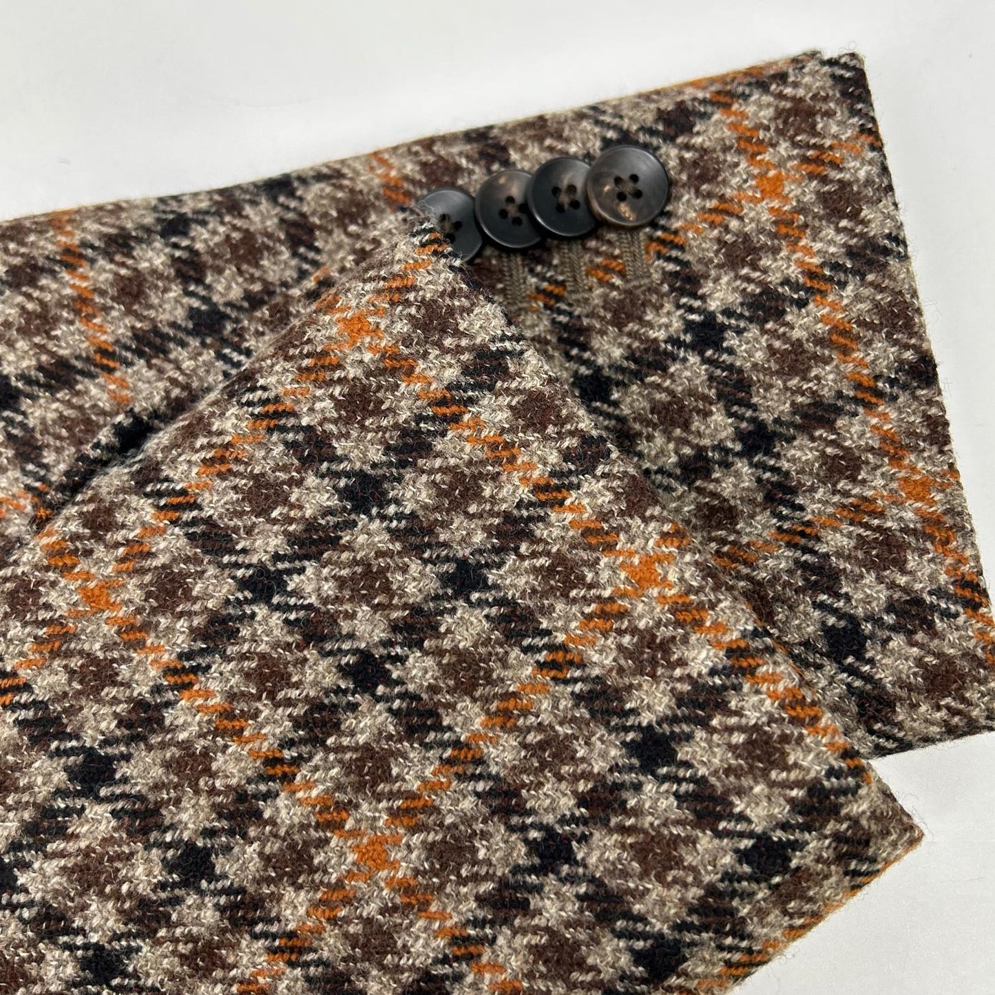 LARDINI Adv. Check Wool Cashmere 3B Jacket Brown Size 50