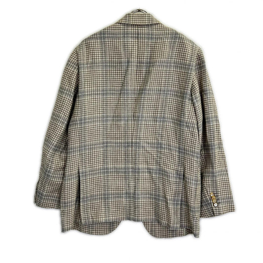 Belvest Check Hemp Wool Vest Beige Size 50