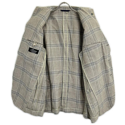 Belvest Check Hemp Wool Vest Beige Size 50