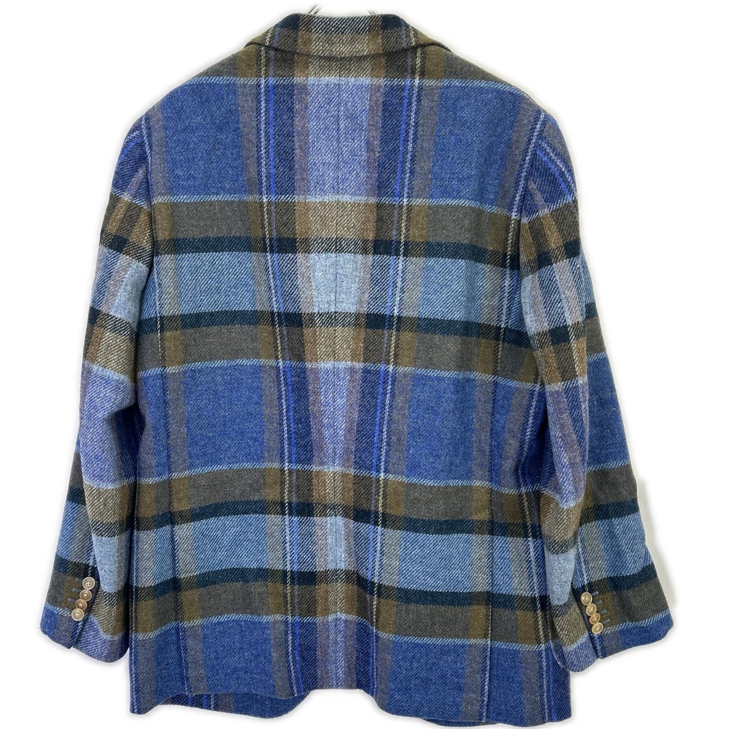 Belvest Check Wool Vest Blue Size 50