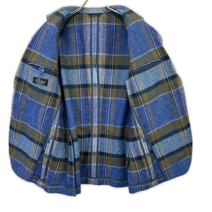 Belvest Check Wool Vest Blue Size 50