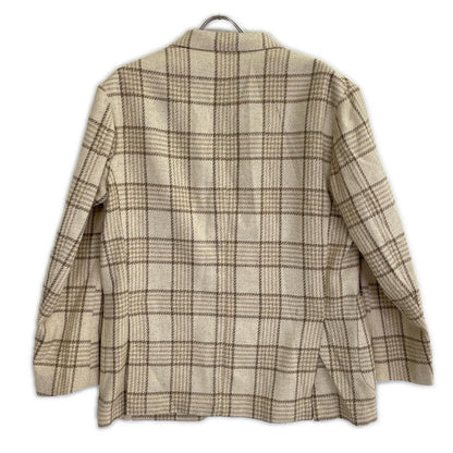 Sartorio Wool Silk Check 2B Tailored Blazer Beige Size 52