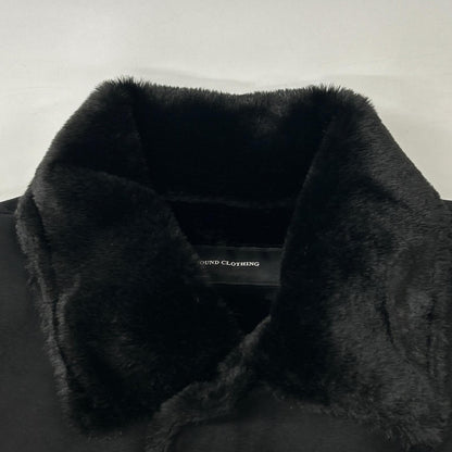 RESOUND CLOTHING Faux Suede Fur Coverall Jacket Black Size 2