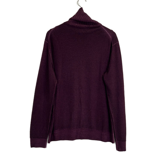 Cruciani Wool Mixed Stitch Turtleneck Knit Purple Size 52