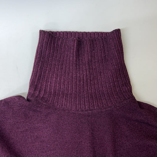 Cruciani Wool Mixed Stitch Turtleneck Knit Purple Size 52