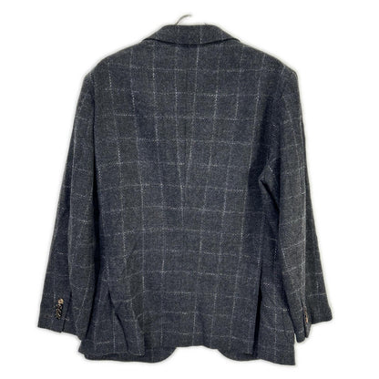 Belvest Wool Cotton Check 3B Vest Gray Size 52
