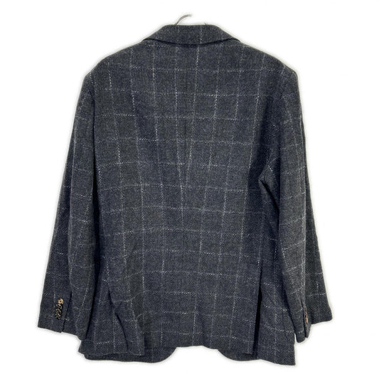 Belvest Wool Cotton Check 3B Vest Gray Size 52