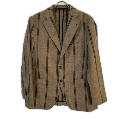 Belvest Brown Alpaca Wool Stripe JACKET IN THE BOX Vest Size 52