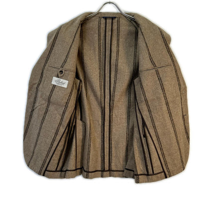 Belvest Brown Alpaca Wool Stripe JACKET IN THE BOX Vest Size 52