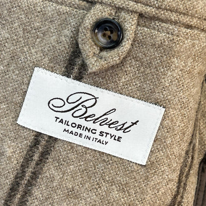 Belvest Brown Alpaca Wool Stripe JACKET IN THE BOX Vest Size 52