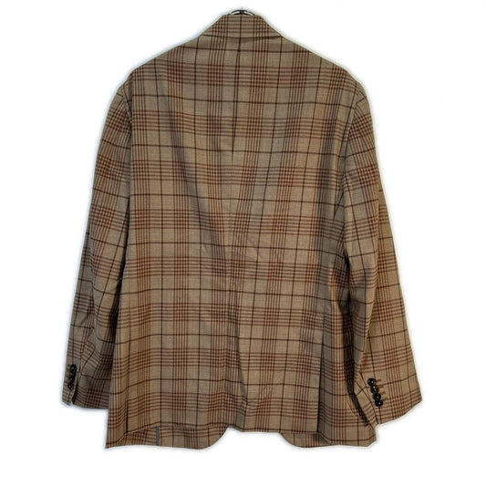 Belvest Brown Wool Check JACKET IN THE BOX Vest Size 50