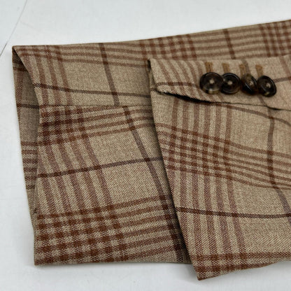 Belvest Brown Wool Check JACKET IN THE BOX Vest Size 50