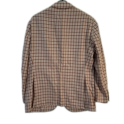 Gabriele Pasini Brown Silk Houndstooth 2B Jacket
