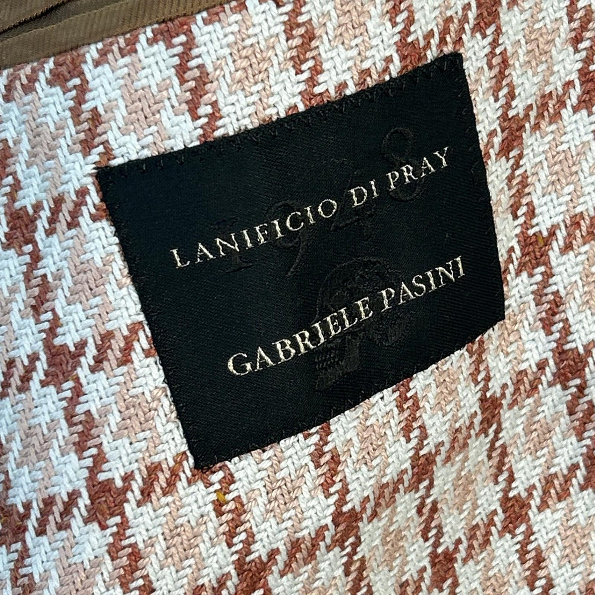 Gabriele Pasini Brown Silk Houndstooth 2B Jacket