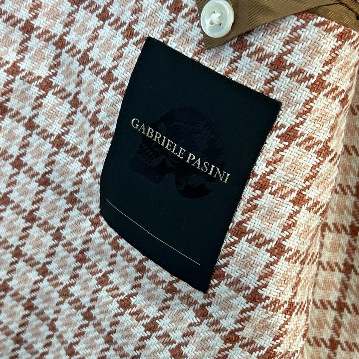 Gabriele Pasini Brown Silk Houndstooth 2B Jacket