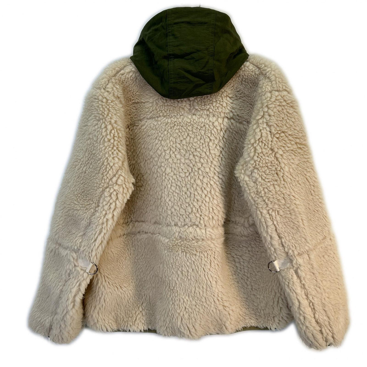 sacai 2025 Faux Shearling Jacket Khaki/Ivory Size 2