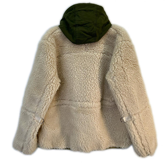 sacai 2025 Faux Shearling Jacket Khaki/Ivory Size 2