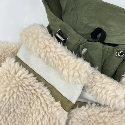 sacai 2025 Faux Shearling Jacket Khaki/Ivory Size 2