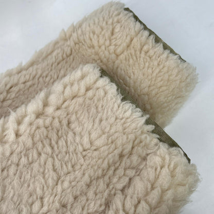 sacai 2025 Faux Shearling Jacket Khaki/Ivory Size 2
