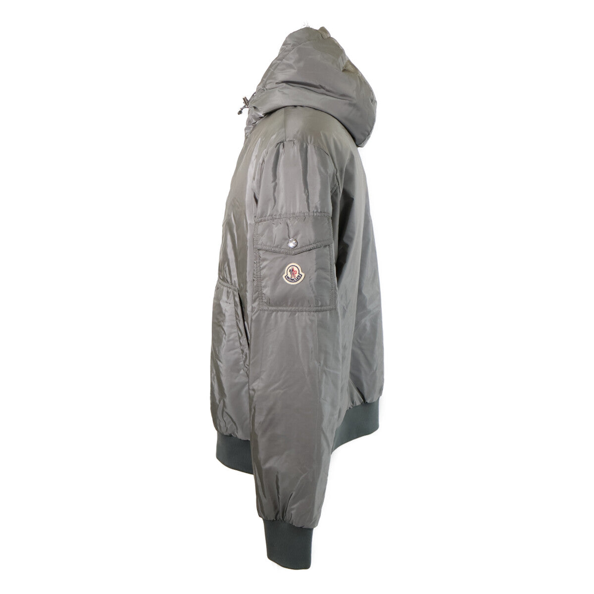 MONCLER POILIOT Hooded Nylon Down Jacket Gray Size 3