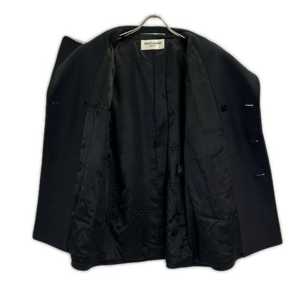 SAINT LAURENT PARIS 18AW Wool Pea Coat Navy Size 46