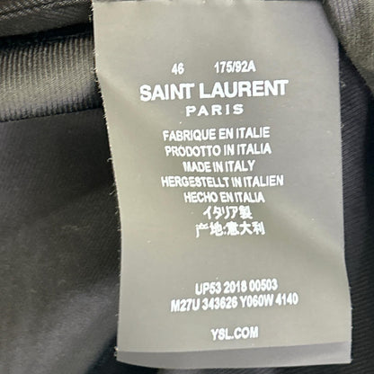 SAINT LAURENT PARIS 18AW Wool Pea Coat Navy Size 46