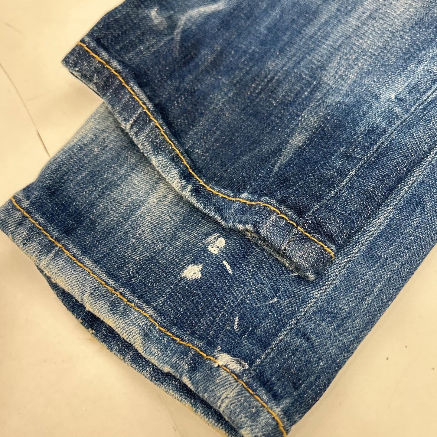 Dsquared2 DSQUARED Blue Distressed Paint SKATER JEAN Size 42