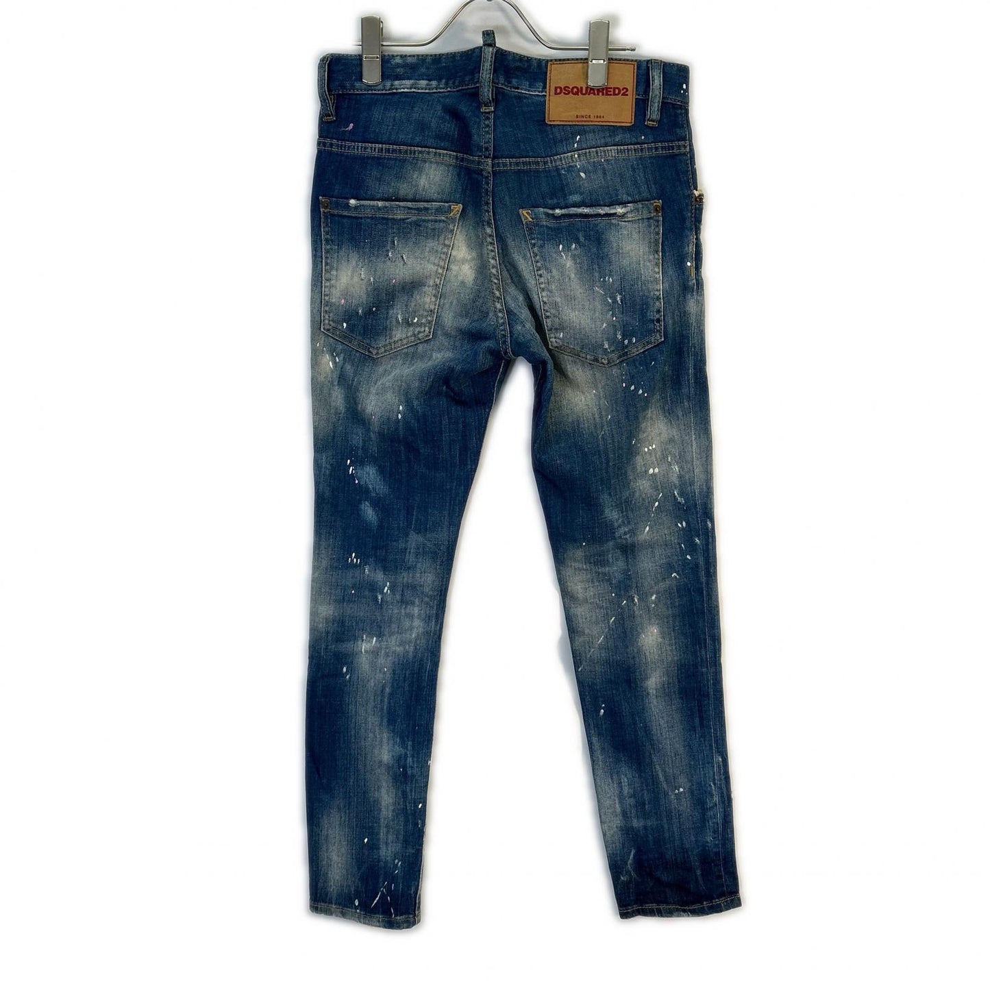 Dsquared2 DSQUARED Blue Distressed Paint SKATER JEAN Size 42