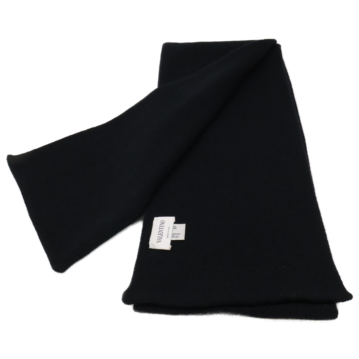VALENTINO VLTN Black Wool Silk Scarf