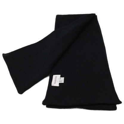 VALENTINO VLTN Black Wool Silk Scarf