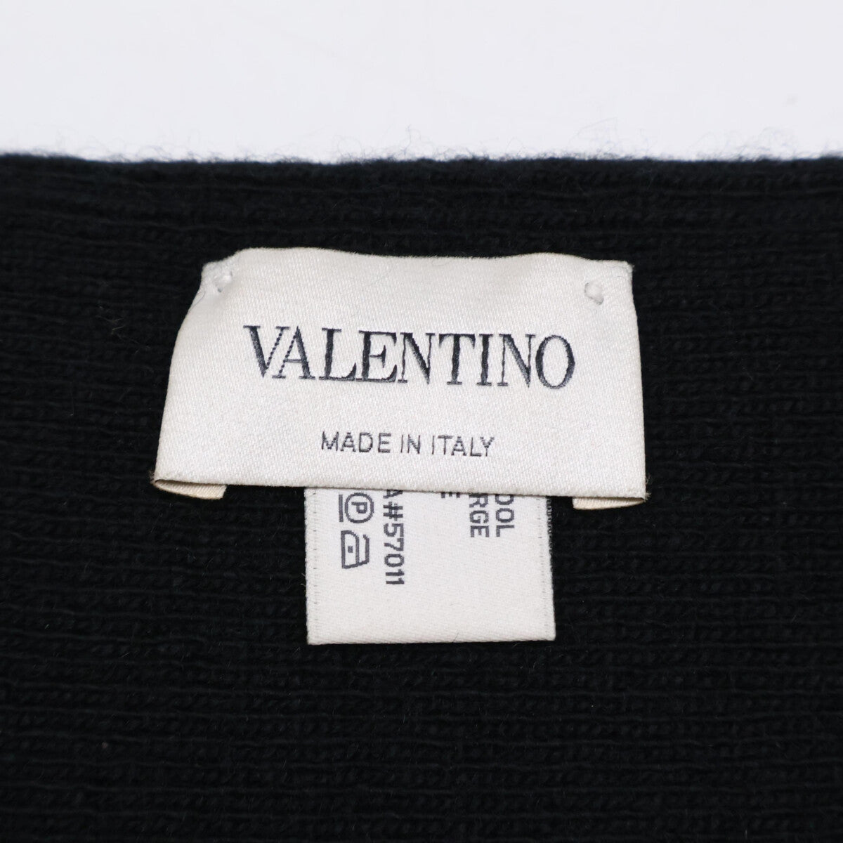 VALENTINO VLTN Black Wool Silk Scarf