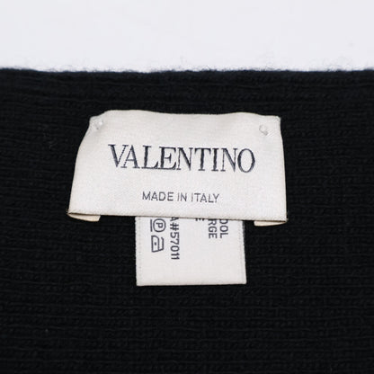 VALENTINO VLTN Black Wool Silk Scarf