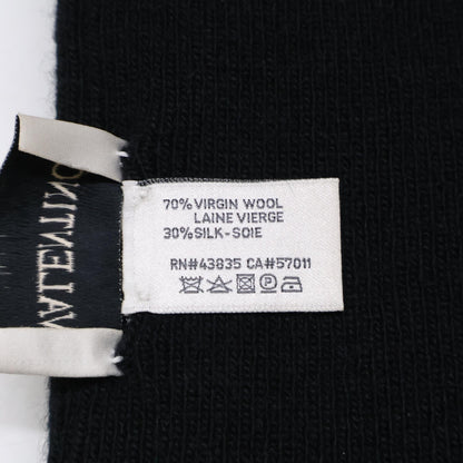 VALENTINO VLTN Black Wool Silk Scarf