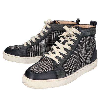 Christian Louboutin Check Wool Sneakers Black Size EU 41