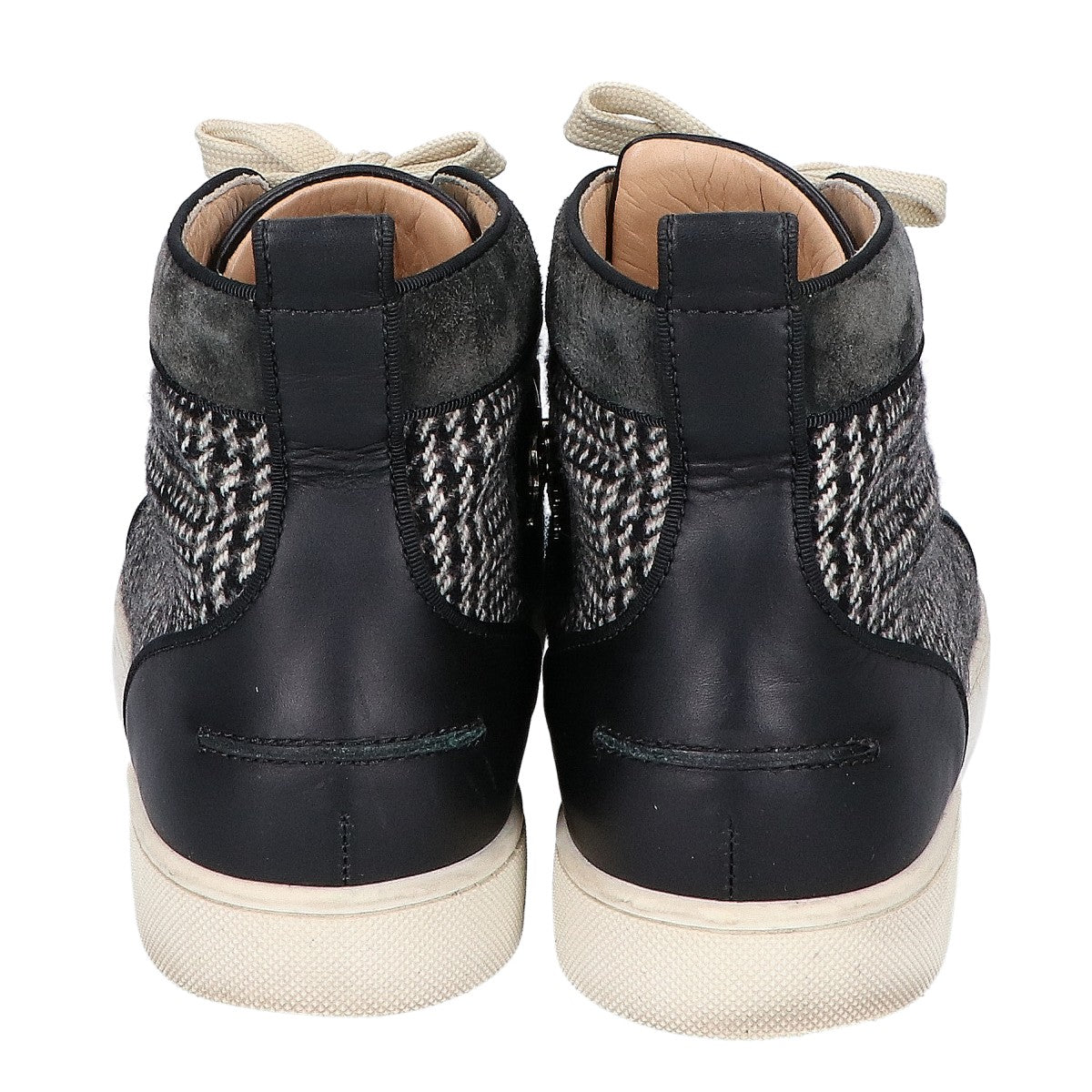 Christian Louboutin Check Wool Sneakers Black Size EU 41