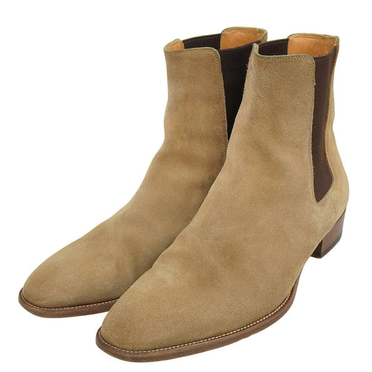 SAINT LAURENT PARIS Beige Suede Chelsea Boots Size EU 42
