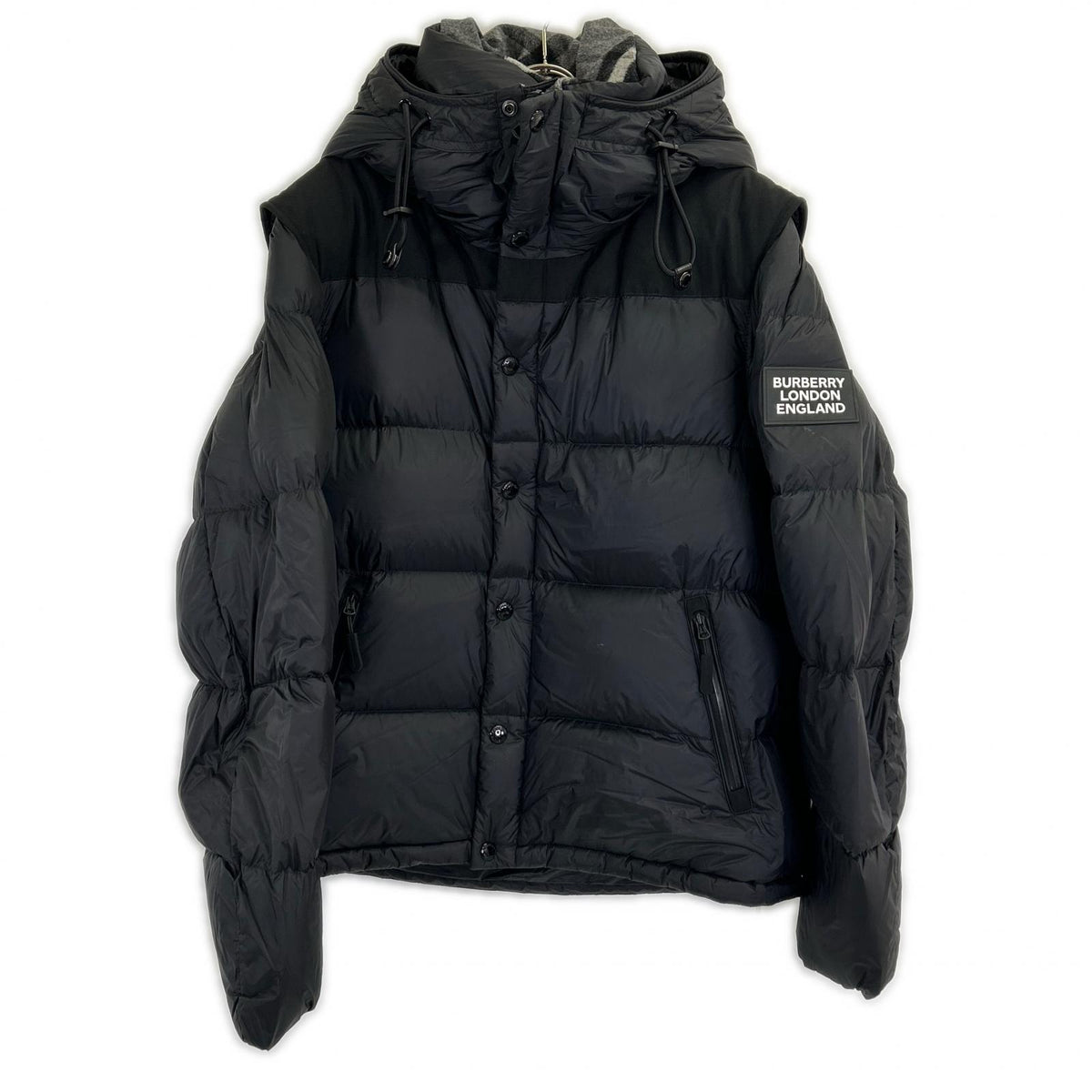BURBERRY Lockwell 2-Way Hooded Down Jacket Black Size XL/TG