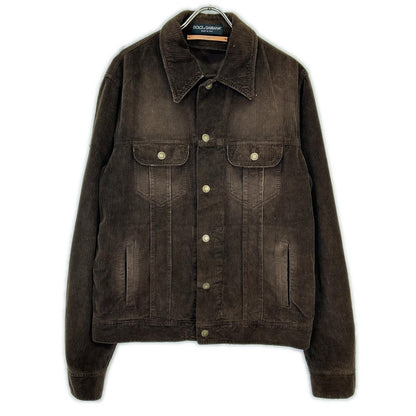 DOLCE&GABBANA Brown Corduroy Jacket Size 50