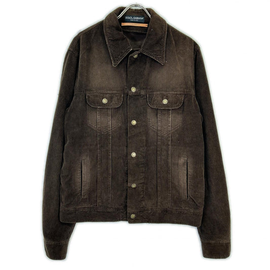 DOLCE&GABBANA Brown Corduroy Jacket Size 50