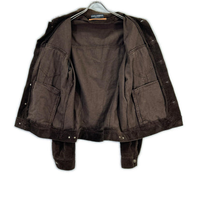 DOLCE&GABBANA Brown Corduroy Jacket Size 50