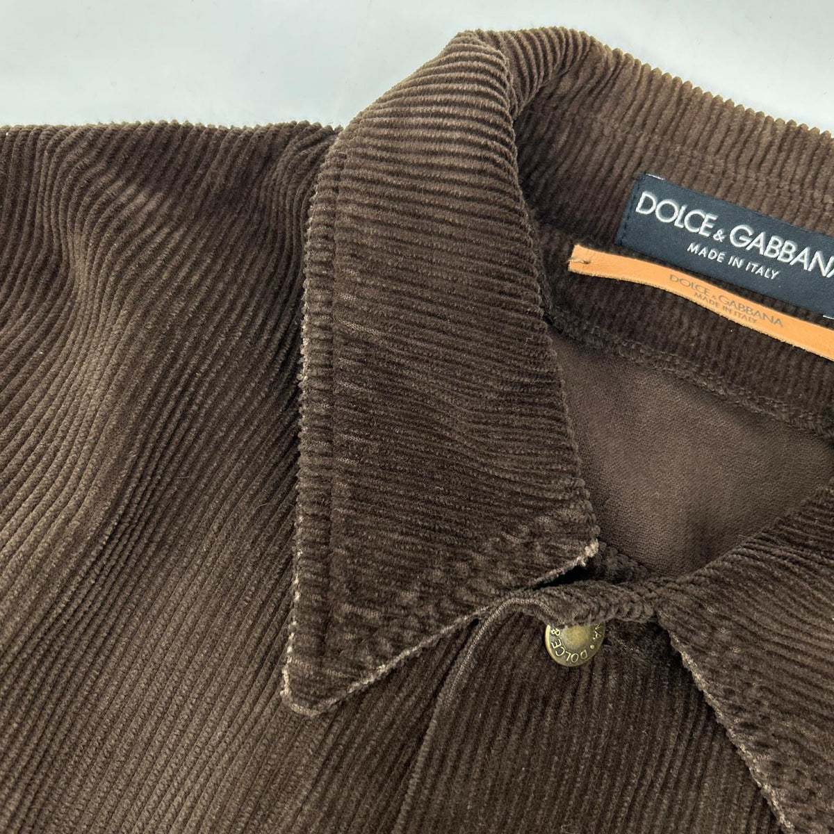 DOLCE&GABBANA Brown Corduroy Jacket Size 50