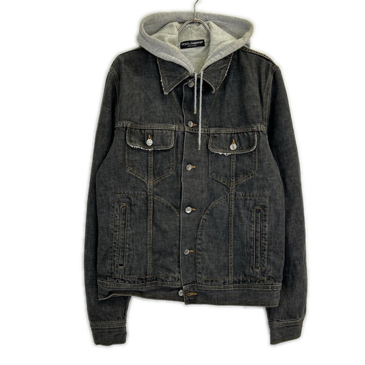 DOLCE&GABBANA Detachable Hooded Jacket Black/Gray Size 50