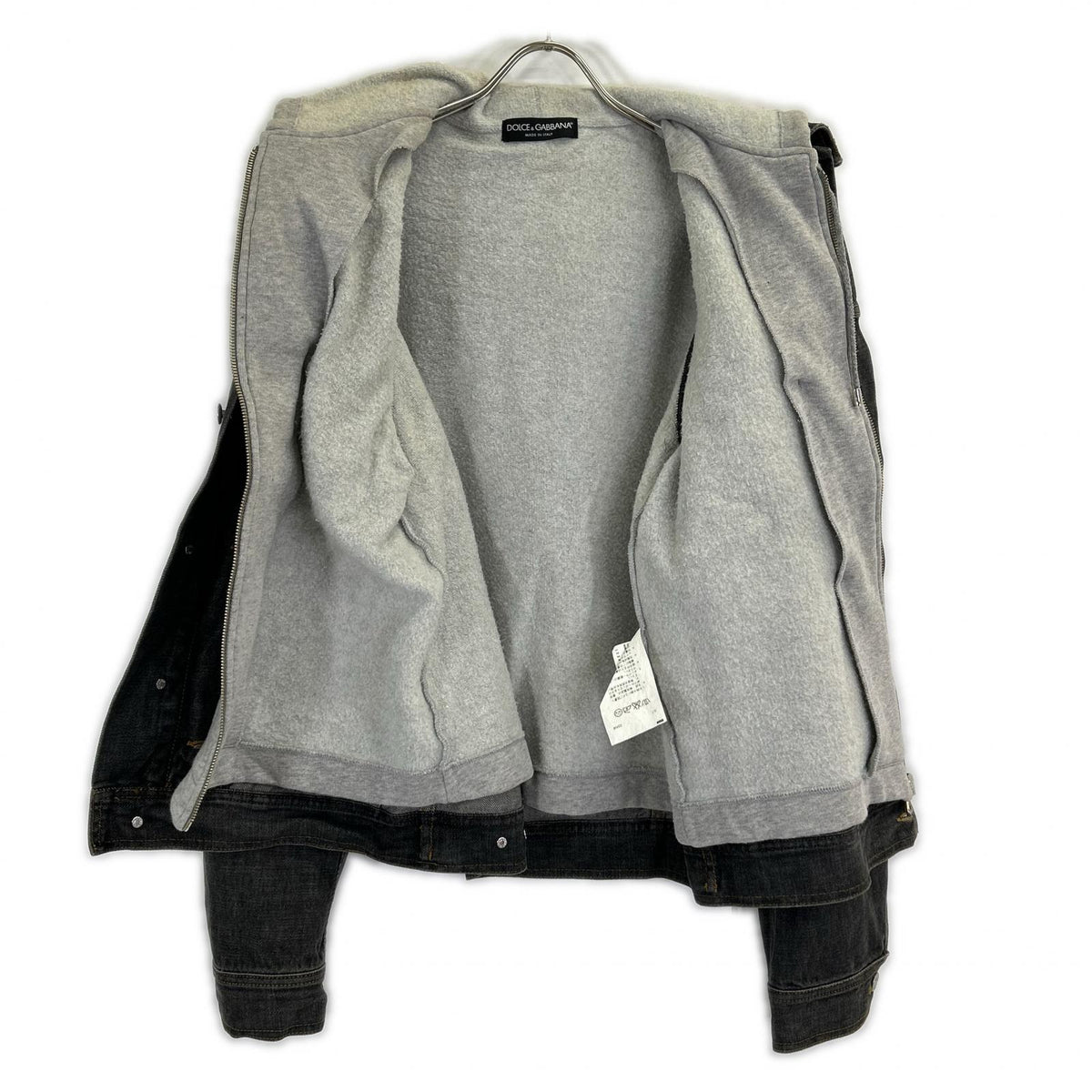 DOLCE&GABBANA Detachable Hooded Jacket Black/Gray Size 50